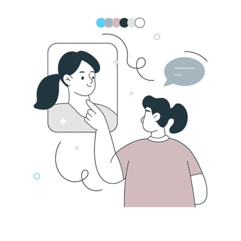 Self Reflection illustration. EPS 10 File vector