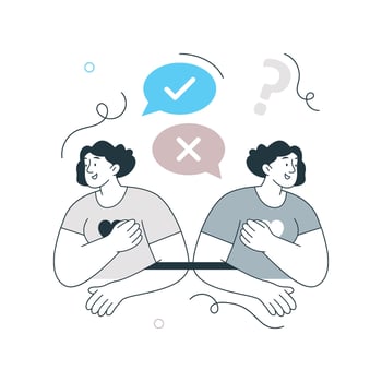 Ambivalence illustration. EPS 10 File vector