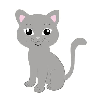 Color cat icon vector