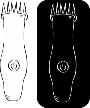 Electrical Hair Clipper trimmer Isolated logo. graphic line ink illustration. design for fashion graphics, textile prints, fabrics, wallpapers. For logo, web, package, sticker. vector