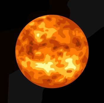 Venus Planet Star Flat Color Illustration vector