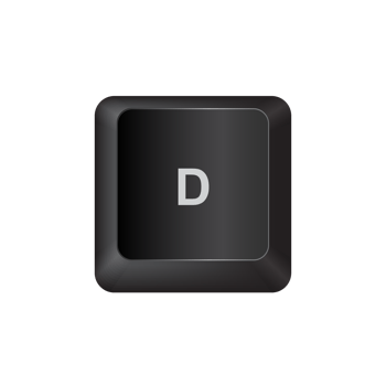 letter D,illustration Keyboard Button on dark color and transparent background png