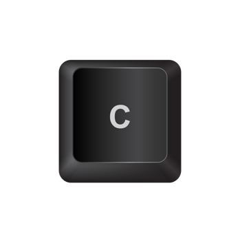 letter C,illustration Keyboard Button on dark color and transparent background png