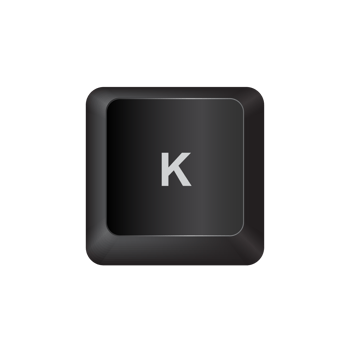 letter K,illustration Keyboard Button on dark color and transparent background png