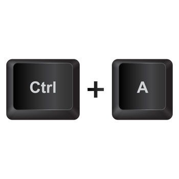 Ctrl and A,illustration Keyboard Button on dark color and transparent background png