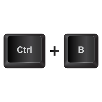Ctrl and B,illustration Keyboard Button on dark color and transparent background png