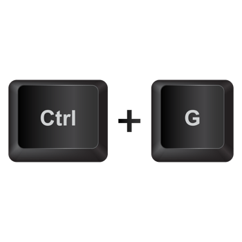Ctrl and G,illustration Keyboard Button on dark color and transparent background png