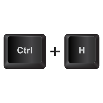 Ctrl and H,illustration Keyboard Button on dark color and transparent background png