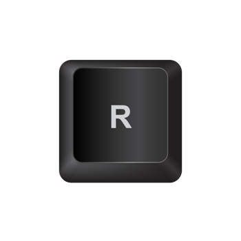 letter R,illustration Keyboard Button on dark color and transparent background png