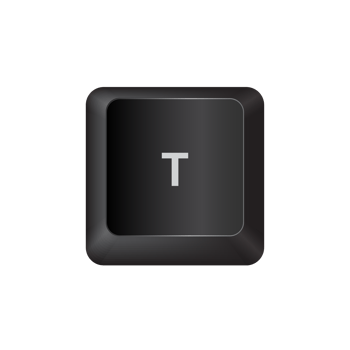 letter T,illustration Keyboard Button on dark color and transparent background png