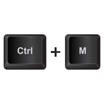 Ctrl and M,illustration Keyboard Button on dark color and transparent background png