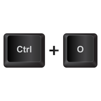 Ctrl and O,illustration Keyboard Button on dark color and transparent background png