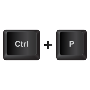 Ctrl and P,illustration Keyboard Button on dark color and transparent background png
