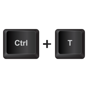 Ctrl and T,illustration Keyboard Button on dark color and transparent background png