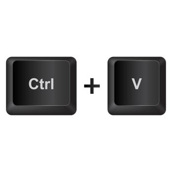 Ctrl and V,illustration Keyboard Button on dark color and transparent background png