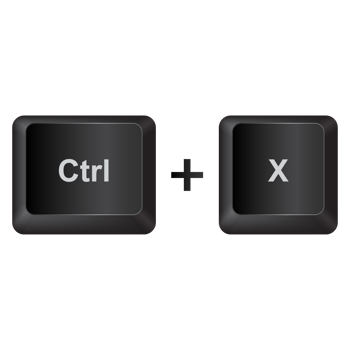 Ctrl and X,illustration Keyboard Button on dark color and transparent background png