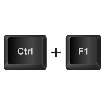 Ctrl F1,illustration Keyboard Button on dark color and transparent background png