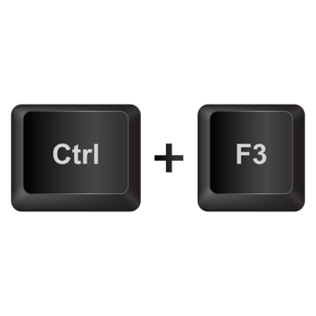 Ctrl F3,illustration Keyboard Button on dark color and transparent background png