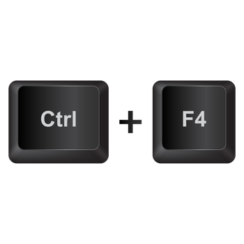 Ctrl F4,illustration Keyboard Button on dark color and transparent background png