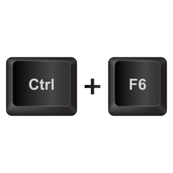 Ctrl F6,illustration Keyboard Button on dark color and transparent background png