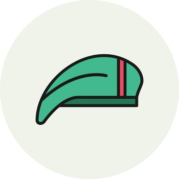 Beret Thin Line Art Element vector