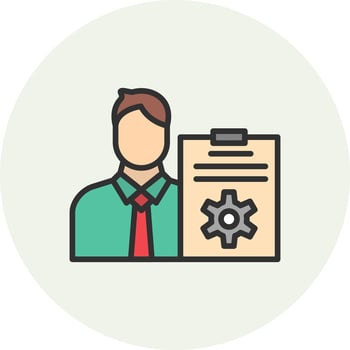 Project Manager Futuristic App Badge Concept vector