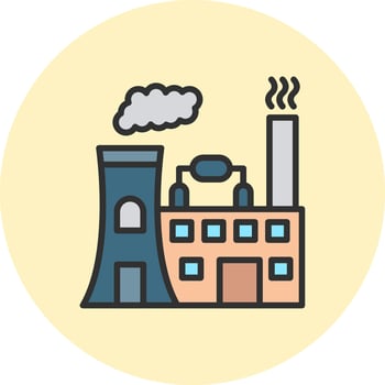 Thermal Power Simplified Line Art Mark vector