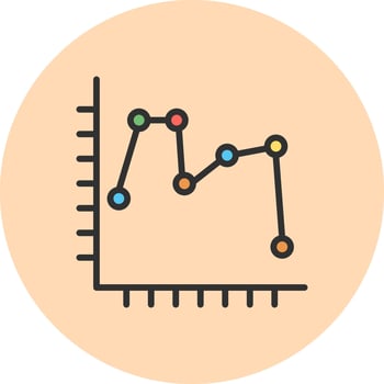 Line Two Colour Graph Vibrant Visual Design Object vector