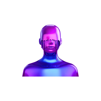 Abstract Dripping Head Sculpture In Vibrant Colors. Futuristic Art And Digital Aesthetics Isolated On Transparent Background png