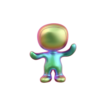 Colorful Abstract 3D Character. Futuristic Design And Digital Art Concept Isolated On Transparent Background png