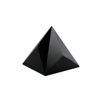 Black Geometric Pyramid Sculpture. Modern Art And Design Element Isolated On Transparent Background png