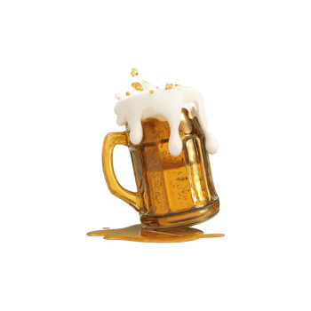 Overflowing Beer Mug With Foam. Refreshing Beverage And Celebration Concept Isolated On Transparent Background png