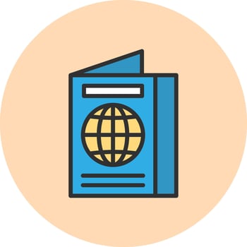 Passport Thin Graphic Shape Style vector
