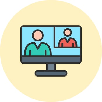 Videoconference Simplified Line Art Mark vector