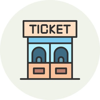 Ticket Office Modern Color Symbol Design vector