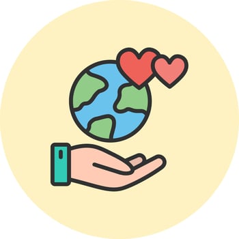 Earth Crisp Outline Art Graphic vector