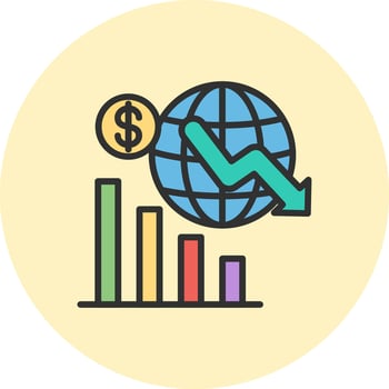 Economic Crisis Dark Mode UI Symbol vector