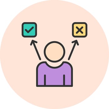 Decision Monochrome Line Graphic Style vector
