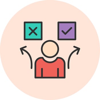 Decision Interactive UI Design Concept vector