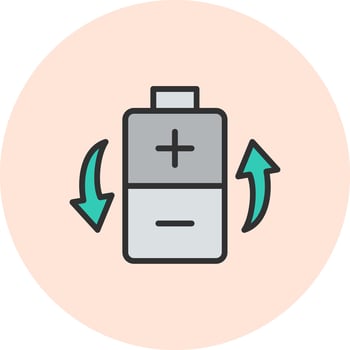 Rechargeable Battery Bright Flat Artwork Design vector
