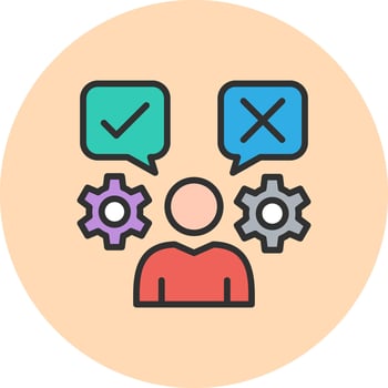 Decision Making Outlined Concept Art Piece vector