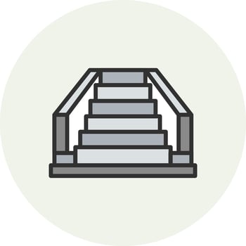 Staircase Color Stroke UI Symbol vector