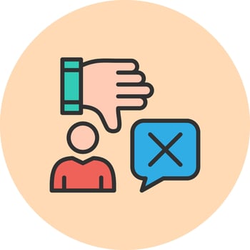 Negative vote App-Focused Design Concept vector