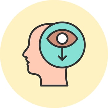 Self awareness High Contrast UI Badge vector