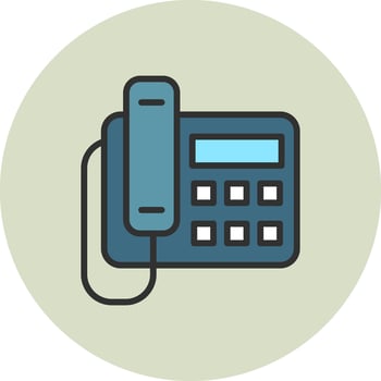 Telephone Flat Design Concept Piece vector
