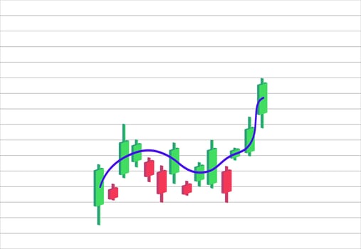a chart showing the price of a stock vector