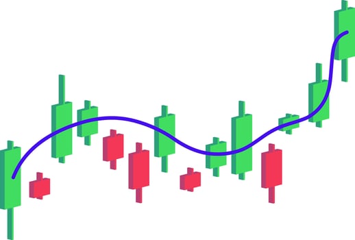 a chart of a stock chart vector