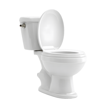 Classic white ceramic toilet with open lid isolated on transparent background png