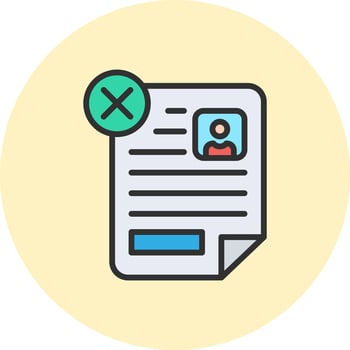 Rejected Simplified Line Art Mark vector