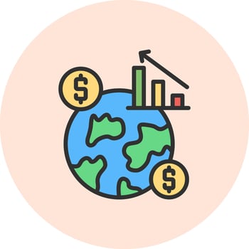 Global Economy Elegant Flat Illustration Symbol vector